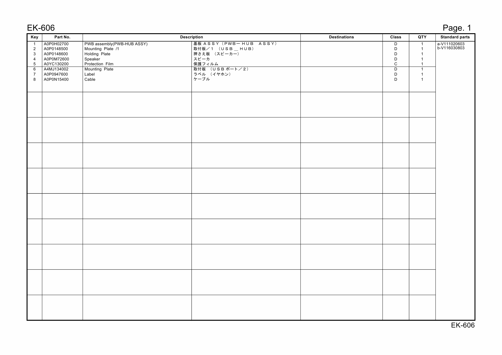 Konica-Minolta Options EK-606 A4MJ Parts Manual-6